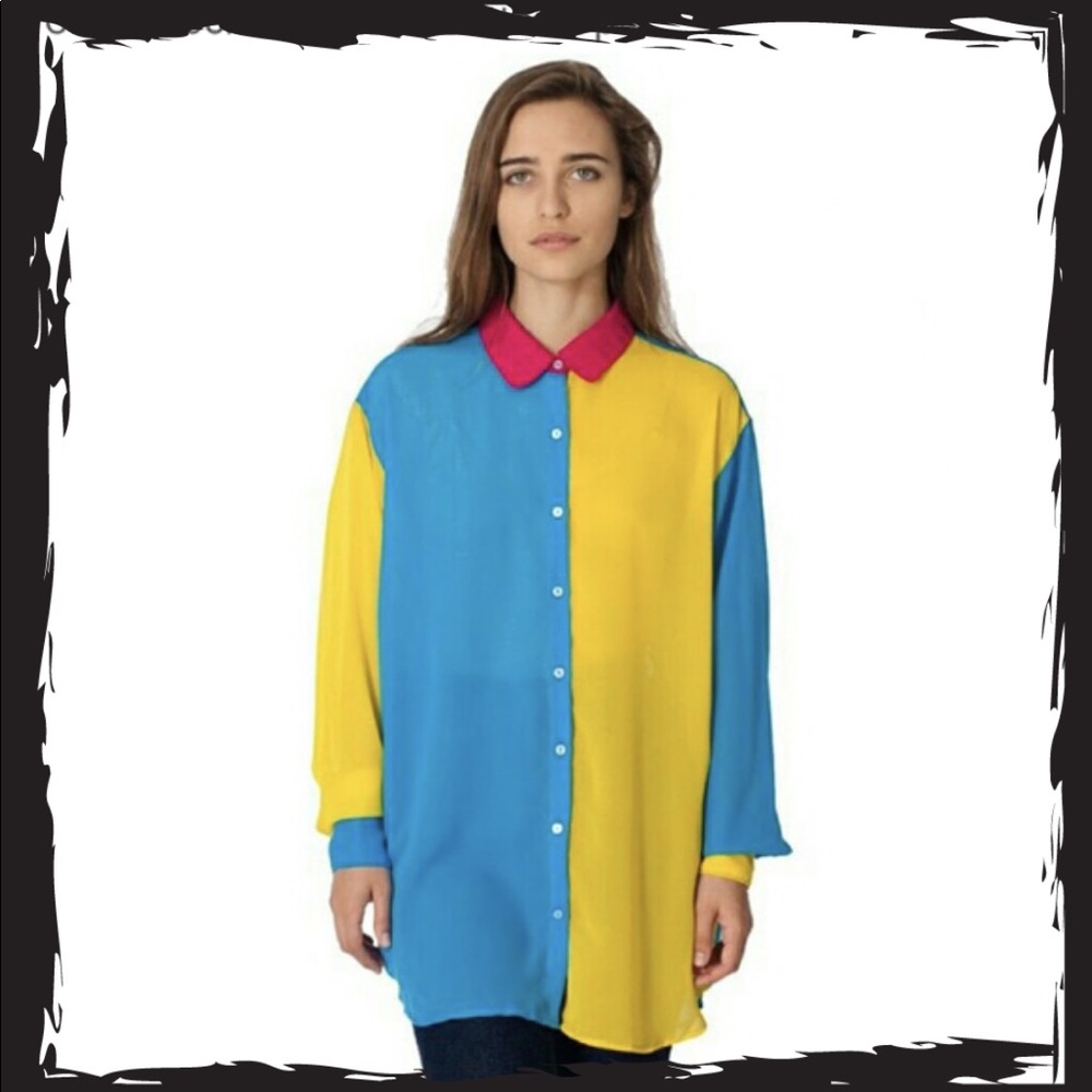 🎉️HOST PICK🎉 AA Color Block Oversized Button-Up